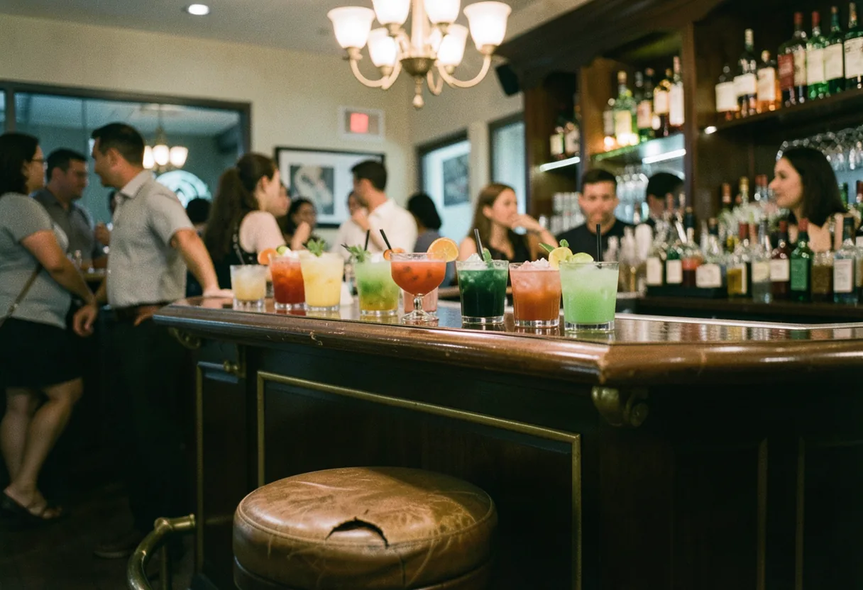 Brickell bar's vibrant Latin dance floor under warm, dim lighting, showcasing the evolution of Latin bar scene.