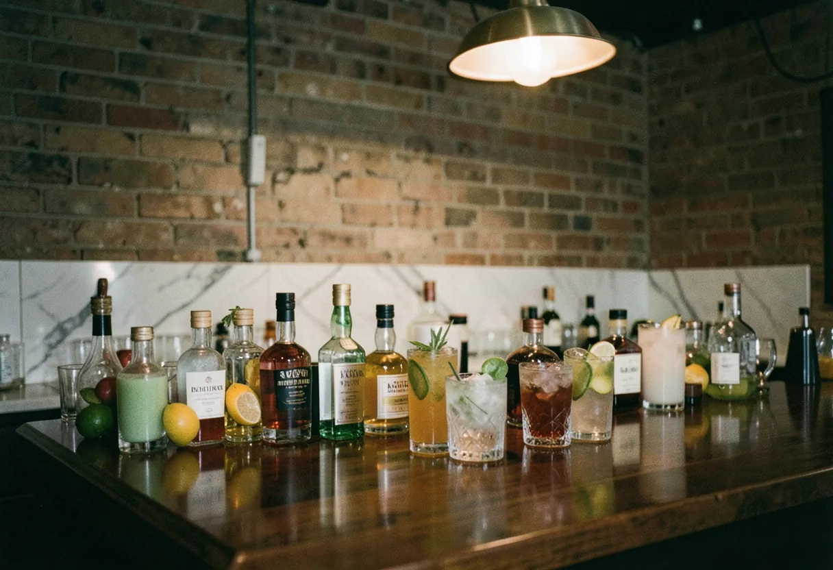 Dimly lit bar counter in trendy Brickell establishment, bartender secrets.