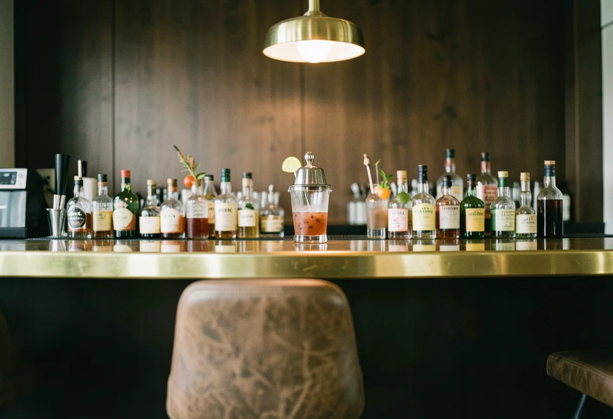 Modern cocktail bar with dim lighting, sleek decor, and Latin-inspired mixology in Brickell.